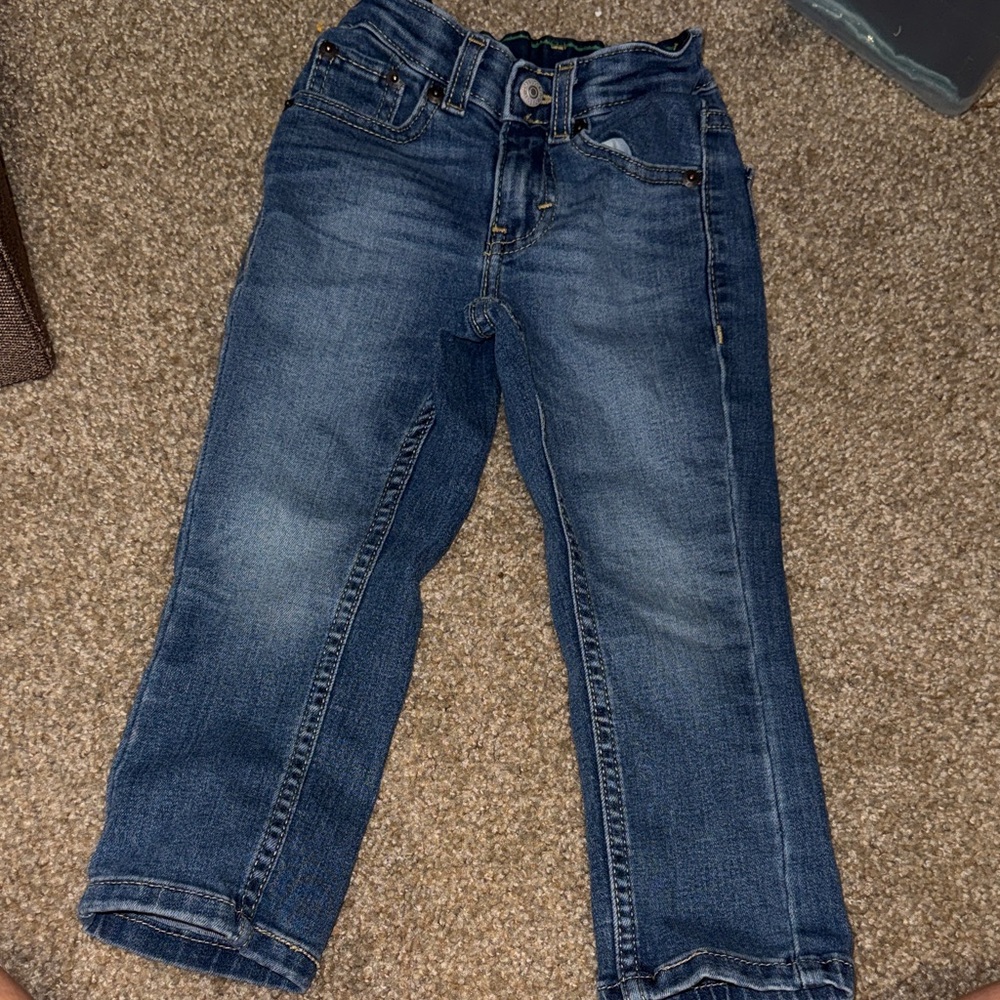 Levi's Boys Dark Blue Distressed Jeans
